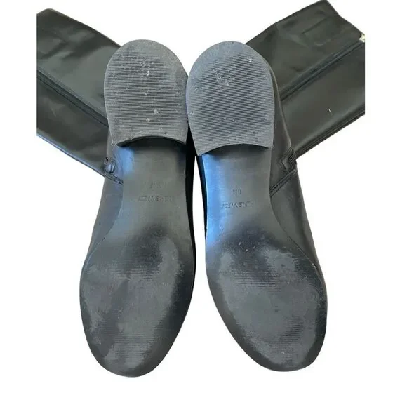 Nine West Oreyan Tall Black Leather Riding Boots Gold Button Details US Size 8.5 - Picture 9 of 10